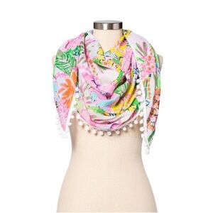 NWT Lilly Pulitzer x Target Nosey Posey Pom Pom Scarf